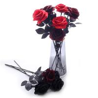 Hochwertige Seidenblume Rote Künstliche Rose für Halloween-Dekoration