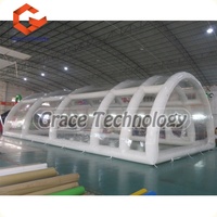 Dôme de piscine gonflable transparent, couverture de piscine imperméable pour l'extérieur