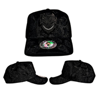 Высококачественная бейсболка Gorras Baez с изогнутой вышивкой, черным замшевым козырьком, застежкой-защелкой и атласной подкладкой.