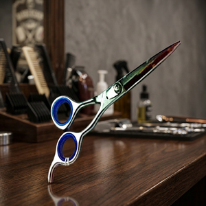 Professional Haircutting Scissors Tension Nut Carbon Steel <b>Blade</b> Stainless Steel Handle Short Handle Mirror Polish Fix Finger - Product Image 2