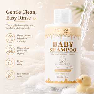 Shampooing Bébé à l'Aloe Vera, au Panthénol et à la Glycérine, Marque Privée, 250ml, Doux, Faible Irritation, Nettoyant pour Cheveux et Cuir Chevelu Délicats - Product Image 2