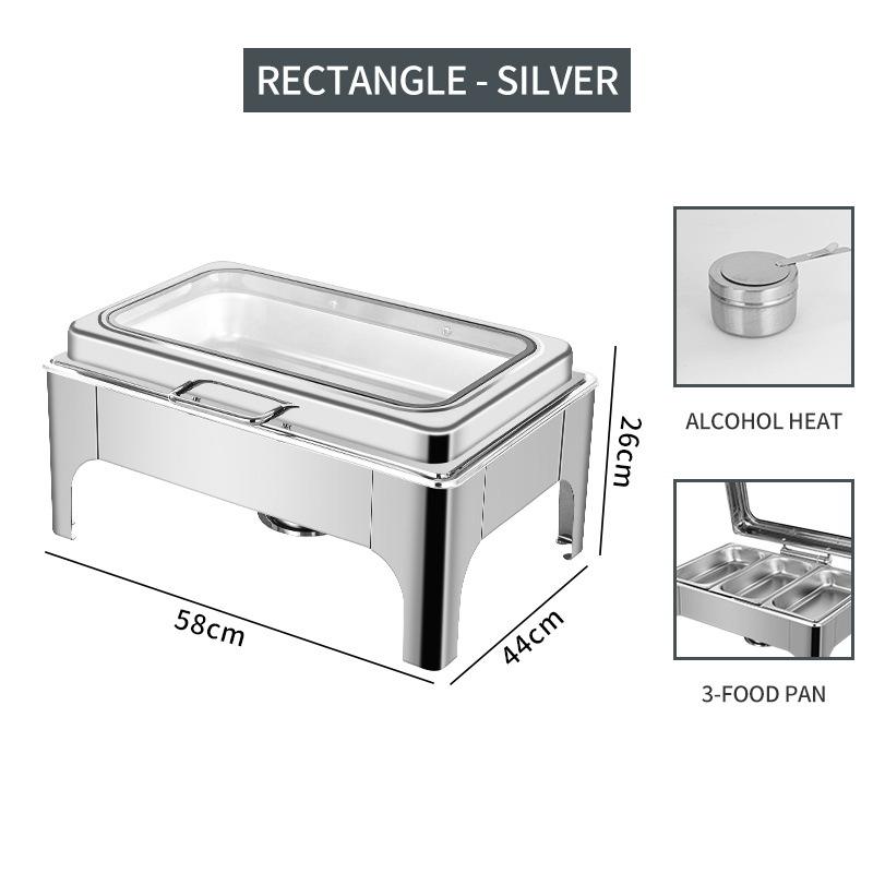 Couleur naturelle-rectangulaire-trois compartiments