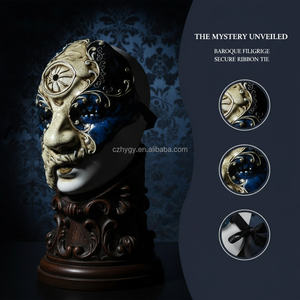 Máscara Veneziana Vintage Estilo Demônio com Três Olhos para Festas de Máscaras Máscara Plástica de Halloween Tema Alienígena Assustador - Product Image 2