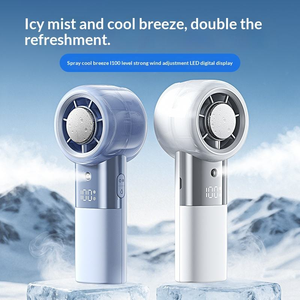 S25 New Handheld Spray <b>Small</b> Fan Usb Charging Large Wind Ice Digital Display Long Endurance Portable Outdoor Mini Fan - Product Image 4