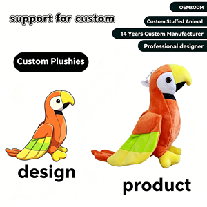 Peluche Personalizzato di <span class=keywords><strong>Pappagallo</strong></span>, <span class=keywords><strong>Colorato</strong></span> Macaw Realistico, Giocattolo Imbottito per Bambini e Amanti degli Uccelli - Product Image 1