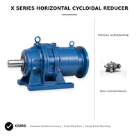 Réducteur cycloïdal horizontal X1, série X, boîte de vitesses à montage sur pied, couple élevé 0,18-0,75 kW pour convoyeur, mélangeur, équipement industriel, OEM