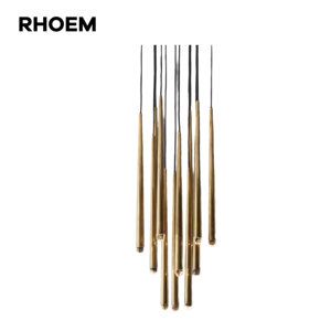 Lustre rond RHOEM RH <span class=keywords><strong>Aquitaine</strong></span> 18''24''30''48'' en laiton massif et verre, LED dimmable, certifié UL, luminaire de plafond - Product Image 1