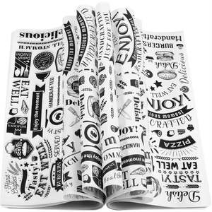 Papel de Envolver para Alimentos con Logotipo Personalizado Reciclable, Papel de Pergamino de Grado Alimenticio para Hamburguesas, Papel Impreso para Sándwiches, Papel Antigrasa para Alimentos - Product Image 1