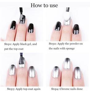 2 Pcs/set Super Magic Mirror Black Nail Glitter UV Gel Polish Chrome Nail Art Pigment Dust Manucure Powder for Nails DIY - Product Image 5