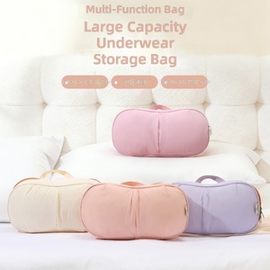 Tas Penyimpanan <span class=keywords><strong>Bra</strong></span> Tahan Air dengan Ritsleting, Kotak <span class=keywords><strong>Organizer</strong></span> Portabel Kapasitas Besar untuk Perjalanan & Rumah Tangga - Product Image 4
