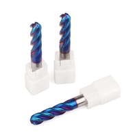 Fraise à queue sphérique CNC à 2 cannelures, en carbure de tungstène massif, personnalisée, haute qualité, 3mm 6mm, HRC 55, vente en gros