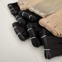 22 pouces noir Remy pour Genius trame Extensions de cheveux 100% cheveux humains Super Double extrémités dessinées Machine Double trame Extensions de cheveux