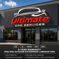 Enseigne extérieure en lettres acryliques lumineuses, personnalisée, avec logo LED pour service automobile, pour signalétique de bâtiment