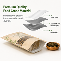 Sachet Doypack Personnalisé Imprimé pour Thé en Vrac et Thé aux Fleurs avec Fermeture Zip Refermable et Protection de l'Arôme