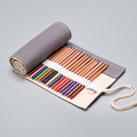 Crayons de couleur à base d'eau Bview BV-CP72R, 72 couleurs, avec emballage enroulable gris et gomme, pour artistes, best-seller 2021
