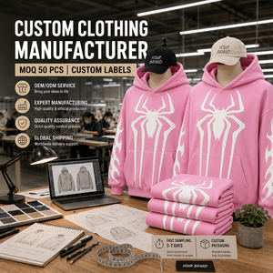 Sudadera con capucha doble para hombre, estilo Y2K grunge, con estampado de telaraña y llamas, de felpa francesa, fabricada a medida por un fabricante de ropa. - Product Image 2