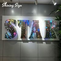 Letras Luminosas RGB LED Personalizadas para Exteriores con Logotipo de Empresa, Iluminación Translúcida, Letras Estrelladas para Publicidad Exterior