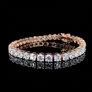 Pulsera de tenis unisex de joyería fina con baño de plata, corte brillante, certificada por IGI, regalo para fiestas - Product Image 1