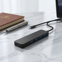 Docking Station Aluminium Tipe C 5 in 1 OEM, Hub USB 3.0 Transfer Data 5Gbps, Adaptor Multiport untuk Laptop PC Monitor SD