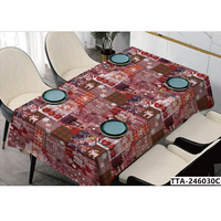 Nappe de Noël et du Nouvel An réutilisable, imperméable, écologique, personnalisable, imprimée, résistante aux taches, en PVC, pour la maison