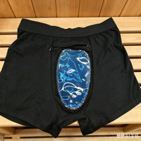 Caleçons Boxers en Coton pour Hommes avec Logo OEM, Insert Amovible pour Pack de Glace, Poche Avant, Confort Rafraîchissant, Sauna, Post-Opératoire, Fermeture Éclair