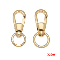 Source d'approvisionnement sanp crochet suspendu plaqué petite taille porte-clés en alliage de zinc boucle à queue ronde épaissie métal clip pour animaux de compagnie