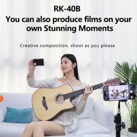 Écran de moniteur magnétique RK-X40B en plastique ABS pour téléphone, idéal pour le vlogging, les selfies et les diffusions en direct sur YouTube et TikTok