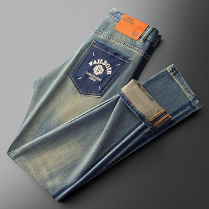 Jean décontracté élastique à jambe droite pour homme, couleur originale anti-décoloration, marque Niuchao, nouvelle collection automne 2026 - Product Image 1