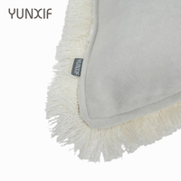 Housse de coussin décorative en polyester 100% avec pompons, luxe léger, pour salon, chambre à coucher, hôtel
