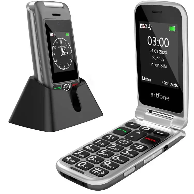 Artfone fabrika G6 cep telefonları 4g cep telefonları yaşlı büyük düğme hoparlör flip özelliği yaşlılar için telefon