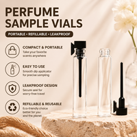 Mini flacon testeur de parfum en verre sérigraphié de 1 ml et 2 ml, flacon vide pour échantillon de parfum, emballage cosmétique de voyage, diffuseur