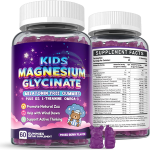 Gummies per Bambini Senza Melatonina con Magnesio Glicinato, Vitamina D3, L-Teanina e Omega <span class=keywords><strong>3</strong></span>, Etichetta Privata OEM, 60 Orsetti Gommosi - Product Image 1