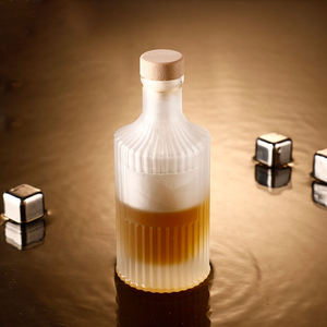 Venta al por mayor de lujo de alta calidad redondo transparente 1l litro claro vacío vodka licor Ginebra Ron tequila licores botellas de vidrio - Product Image 3