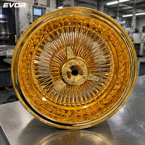 Jantes gravées EVOR de 13 pouces, or, luxe, acier chromé, 3 ans de garantie, pour voitures classiques, haute capacité de charge, roues à rayons de 10 mm - Product Image 5