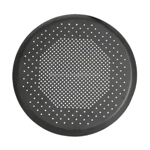 Алюминиевый диск для пиццы, перфорированная сковорода для пиццы, углеродистая сталь, перфорированный антипригарный лоток, инструмент, хрустящая круглая сковорода 12 дюймов для домашней кухни
