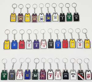 Wholesale Acrylic Promotional Gift Souvenir Keyring Acrylic Basketball Star <strong>Jersey</strong> Keychain Plastic Acrylic Car Pendant - Product Image 1