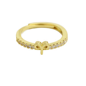 2024 femmes 12 anneaux ouverts du zodiaque pour femme mode bijoux mariage Couples mignon dames couleur or métal bélier <span class=keywords><strong>taureau</strong></span> anneau - Product Image 2