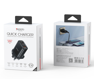 YesIDo เครื่องชาร์จเร็ว PD <span class=keywords><strong>20W</strong></span> พอร์ตคู่จอแสดงผลดิจิตอลแบบ UK - Product Image 6
