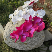Fleurs d'orchidées Phalaenopsis artificielles en soie 3D, toucher réaliste, décoration pour la maison, salon, remise de diplôme, Pâques, vente en gros