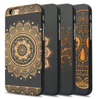 Keysion — coque en bois sculpté noir pour téléphone portable, avec gravure en bois, compatible iphone 11, 12, 13 ProMax, Samsung Moto