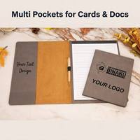 Cuaderno de Piel Sintética Grabable con Láser A5, Recargable con Bloc de Notas, Personalizable con Láser, Portafolio de Documentos Pequeño de Piel Sintética