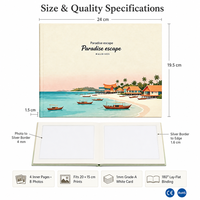 Álbum de Fotos de Tapa Dura de Lino con Impresión Digital Directa, Diseño Personalizado en Degradado a Todo Color, 8 Fotos para Recuerdo de Boda o Familiar
