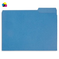Carpetas de papel de papelería de oficina 100 unids/caja Color azul tamaño de carta 3 pestañas carpetas de archivos de Manila