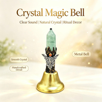 Cloche rituelle magique en cristal naturel, baguette de guérison en cristal, cloche d'autel en métal, cloche décorative pour sorcellerie et Wicca, cadeau spirituel