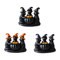 Nouveau brûleur d'encens en résine en forme de chat sorcier pour Halloween, diffuseur d'aromathérapie, décoration d'intérieur, parfum pour festivals arabes du Moyen-Orient