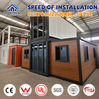 Casa Contenedor Expandible de Lujo de 2 Pisos, 20x40 pies, Triple en Uno, con Espacio de Trabajo, Villa Modular Prefabricada para Vida en Resort