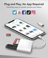 Lector de Tarjetas SD, Adaptador de Tarjetas con Conector Dual de 8 Pines y USB-C, con 3 Ranuras SD TF USB-A, Visor de Tarjetas de Memoria para Cámara de Caza