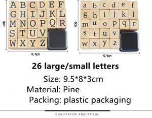 Jeu de tampons encreurs en caoutchouc et bois pour enfants, 26 pièces, différents formats disponibles - Product Image 6