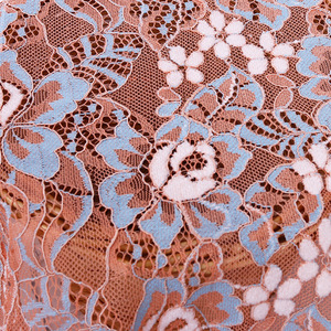 Ancho 150 cm de Nylon de algodón chenilla con cable 2 colores tela de encaje 3 D hueco dos tonos de malla de tela para el vestido de boda - Product Image 6
