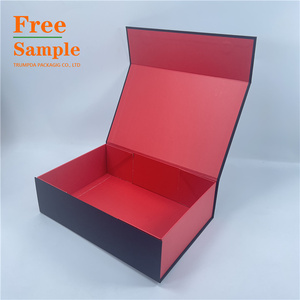 Black Premium Silk Lined Luxury Large Package Cardboard Paper Wig Magnetic Close <strong>Flat</strong> Packaging Christmas <strong>Gift</strong> <strong>Boxes</strong> Recyclable - Product Image 1